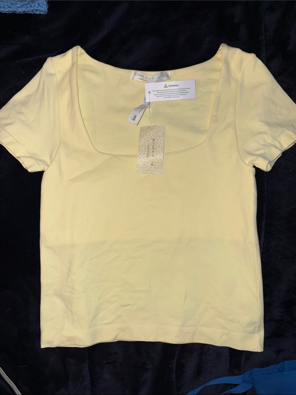 Altar’d state pastel yellow shirt sleeve top